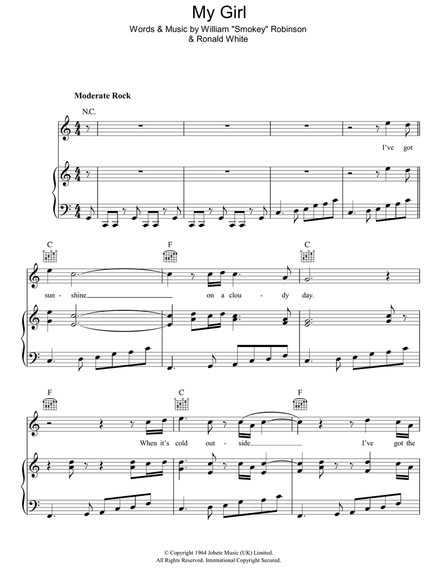 My Girl Guitar scores gallery preview page 1