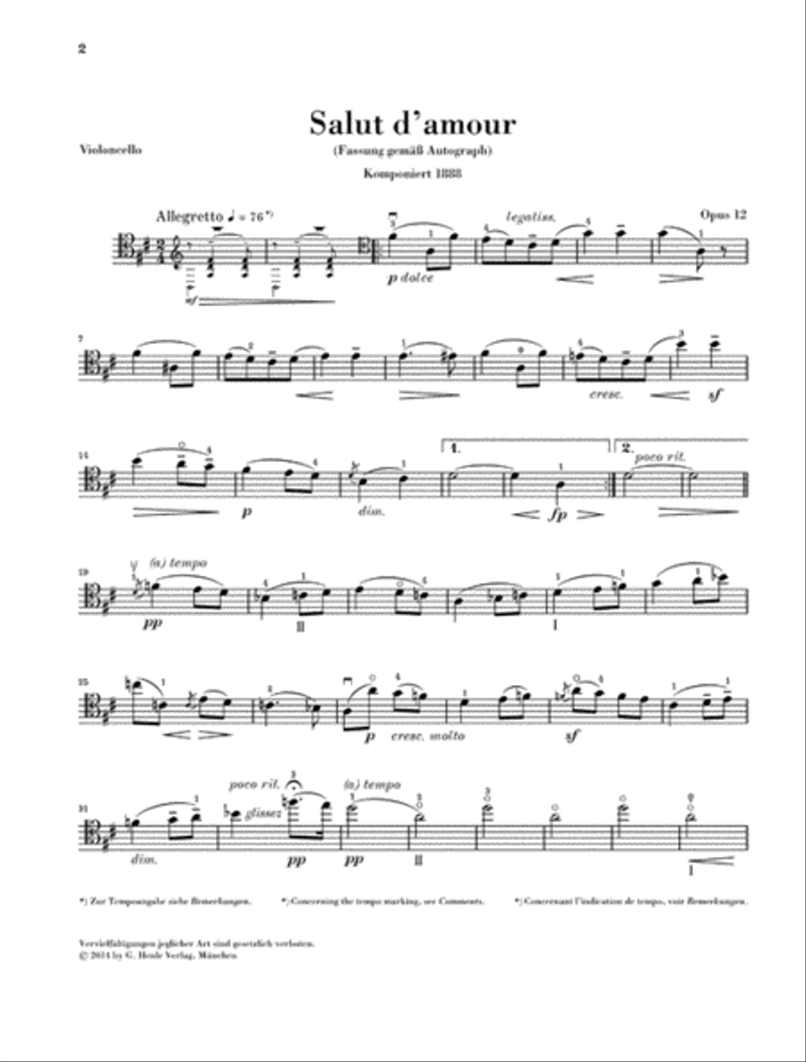 Salut d'amour Op. 12 Piano Accompaniment scores gallery preview page 3