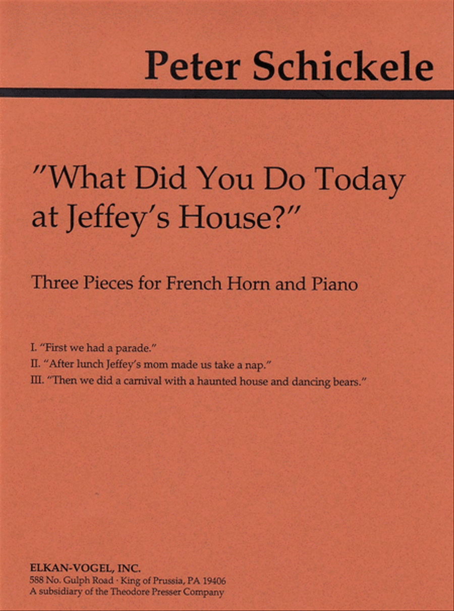 What Did You Do Today At Jeffey's House? Chamber Music scores gallery preview page 1