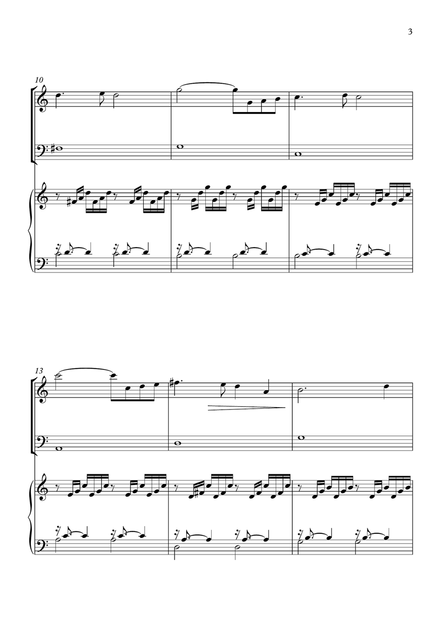 Ave Maria ( by J.S.Bach & Charles Gounod) trio for violin, cello and piano Piano Trio scores gallery preview page 3