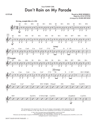 Book cover for Don't Rain On My Parade (from Funny Girl) (arr. Mark Brymer) - Guitar