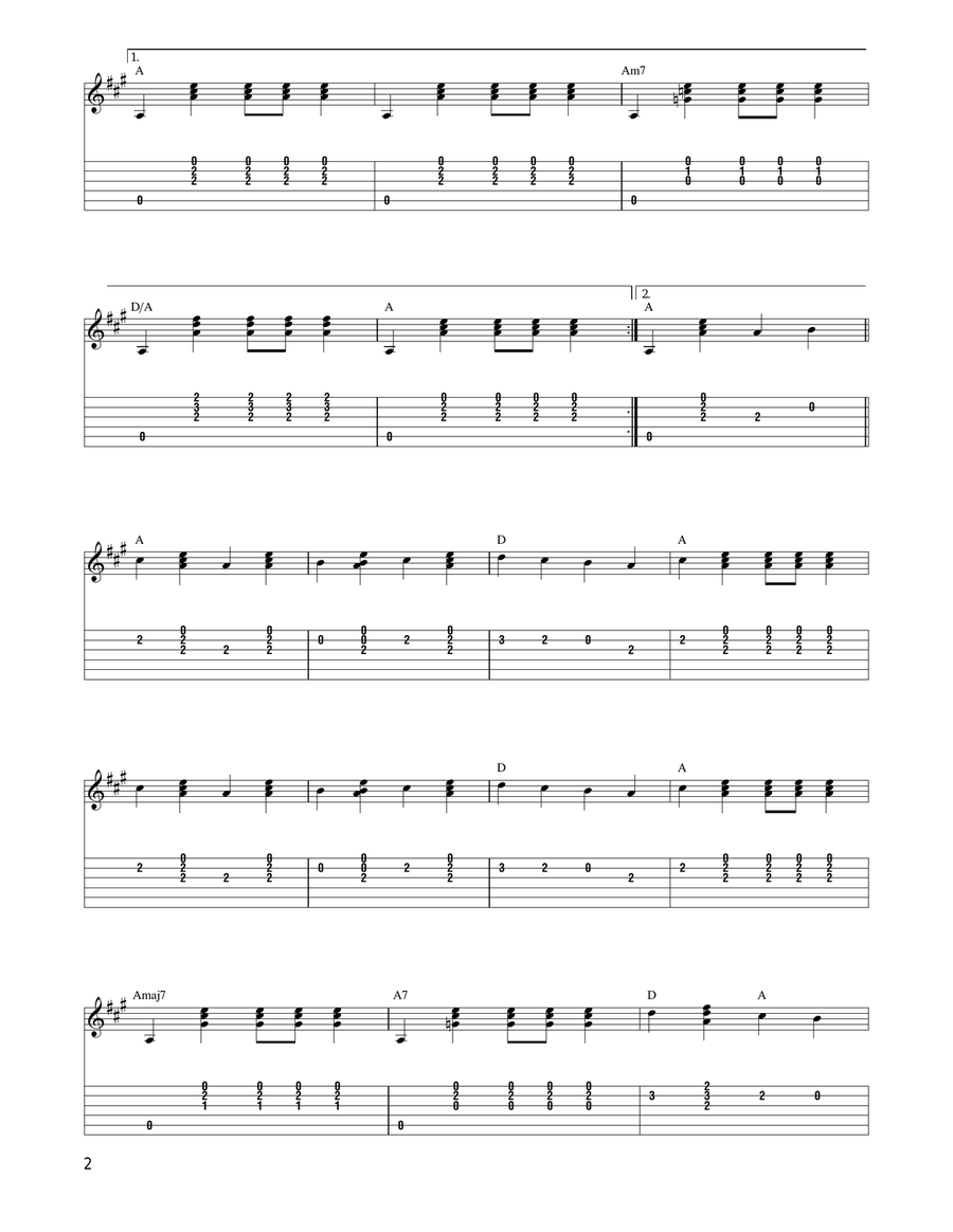 Mother Nature's Son Acoustic Guitar scores gallery preview page 2