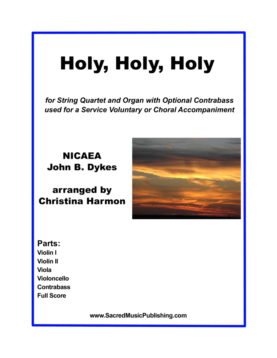 Holy, Holy, Holy - String Quartet and Organ String Quartet scores gallery preview page 1