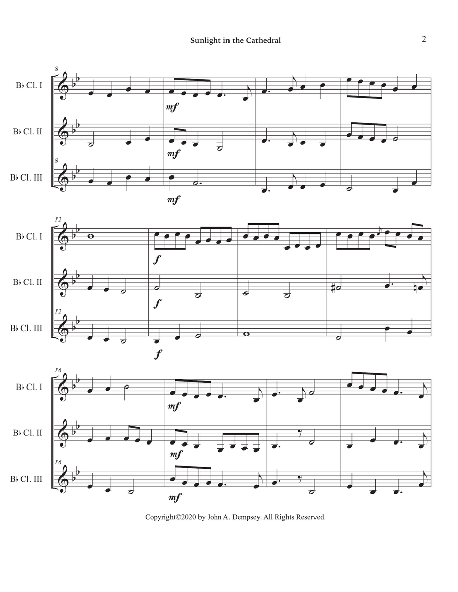 Sunlight in the Cathedral (Mountain Prelude): Clarinet Trio Clarinet Trio scores gallery preview page 6