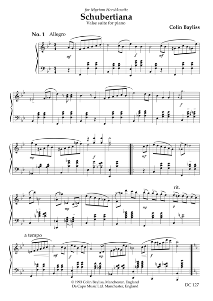 Schubertiana Piano Solo scores gallery preview page 1