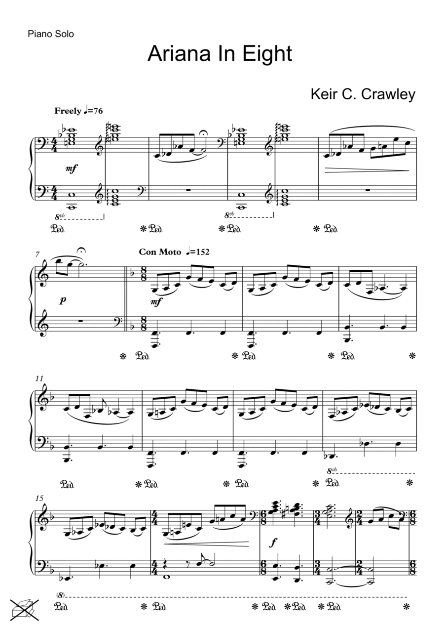 Ariana in Eight Piano Solo scores gallery preview page 1