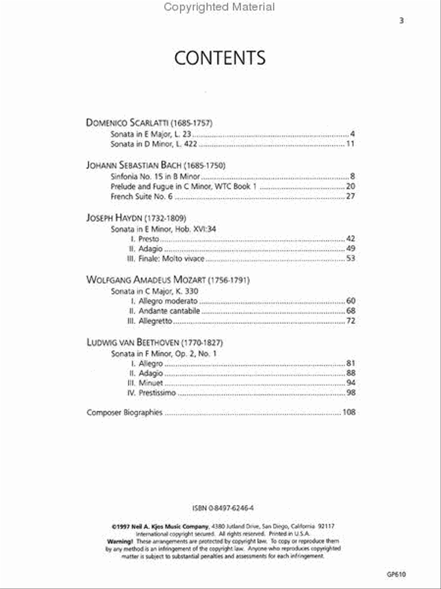 Piano Repertoire: Baroque/Classical Level 10 Piano Method scores gallery preview page 2