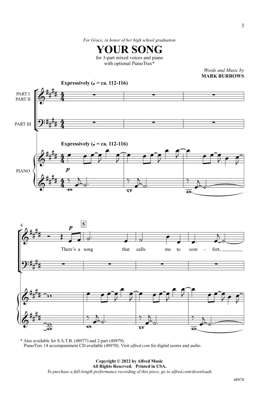 Your Song Choir scores gallery preview page 1