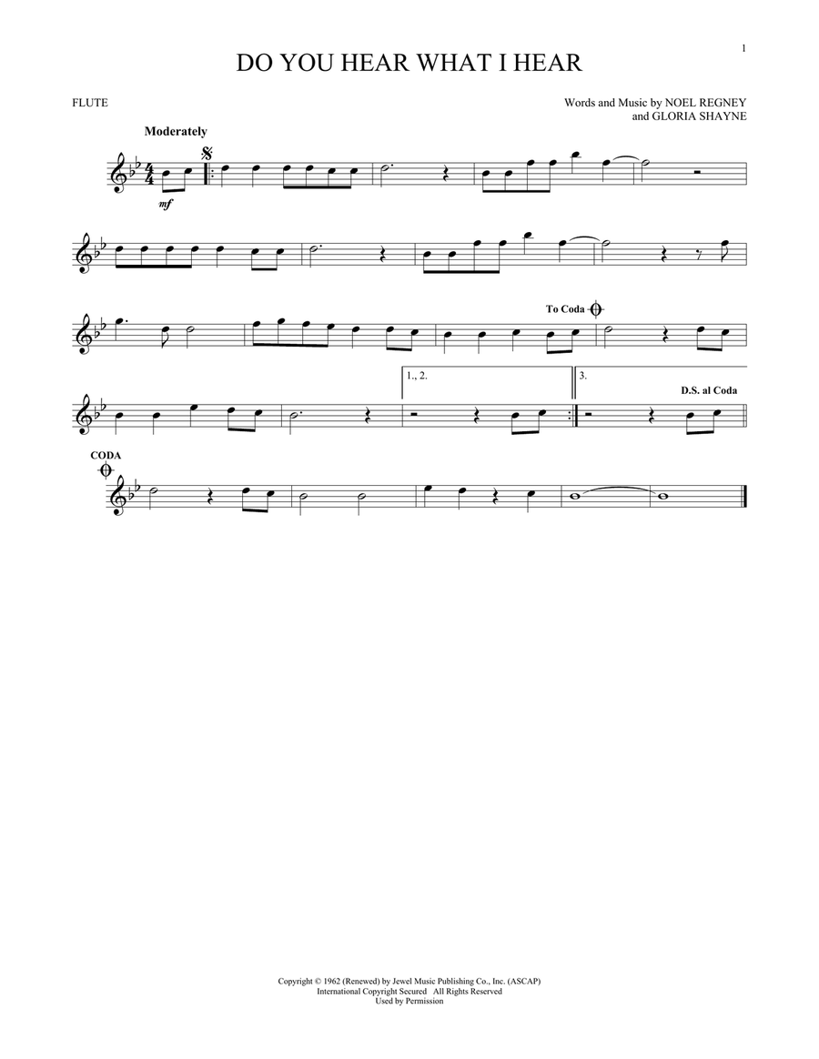 Do You Hear What I Hear Do You Hear What I Hear Flute Solo scores gallery preview page 1