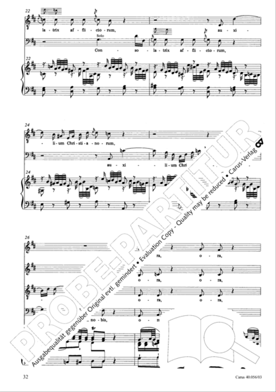 Litaniae Lauretanae B.M.V. in D 4-Part scores gallery preview page 33