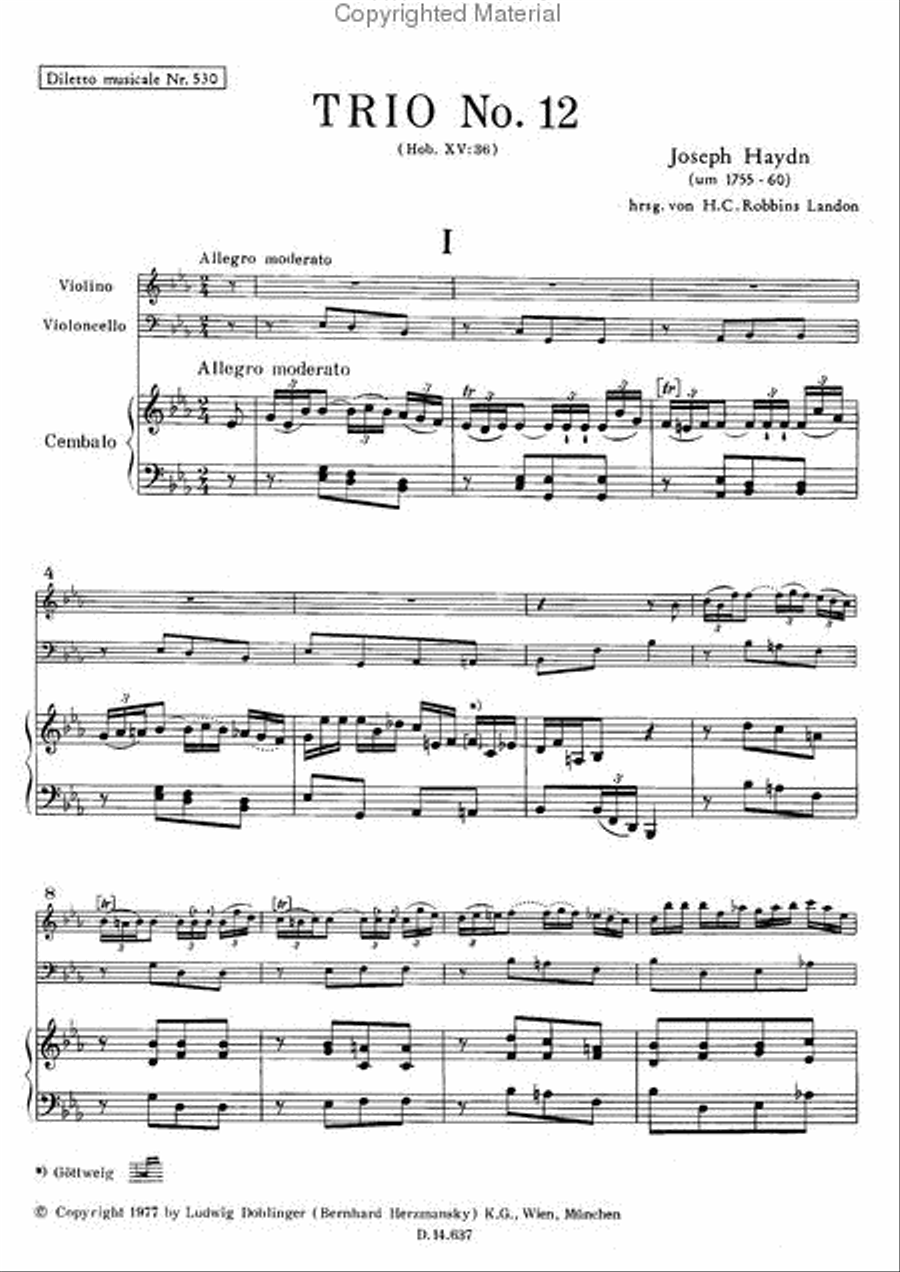 Klaviertrio Nr. 12 Es-Dur Piano Trio scores gallery preview page 2