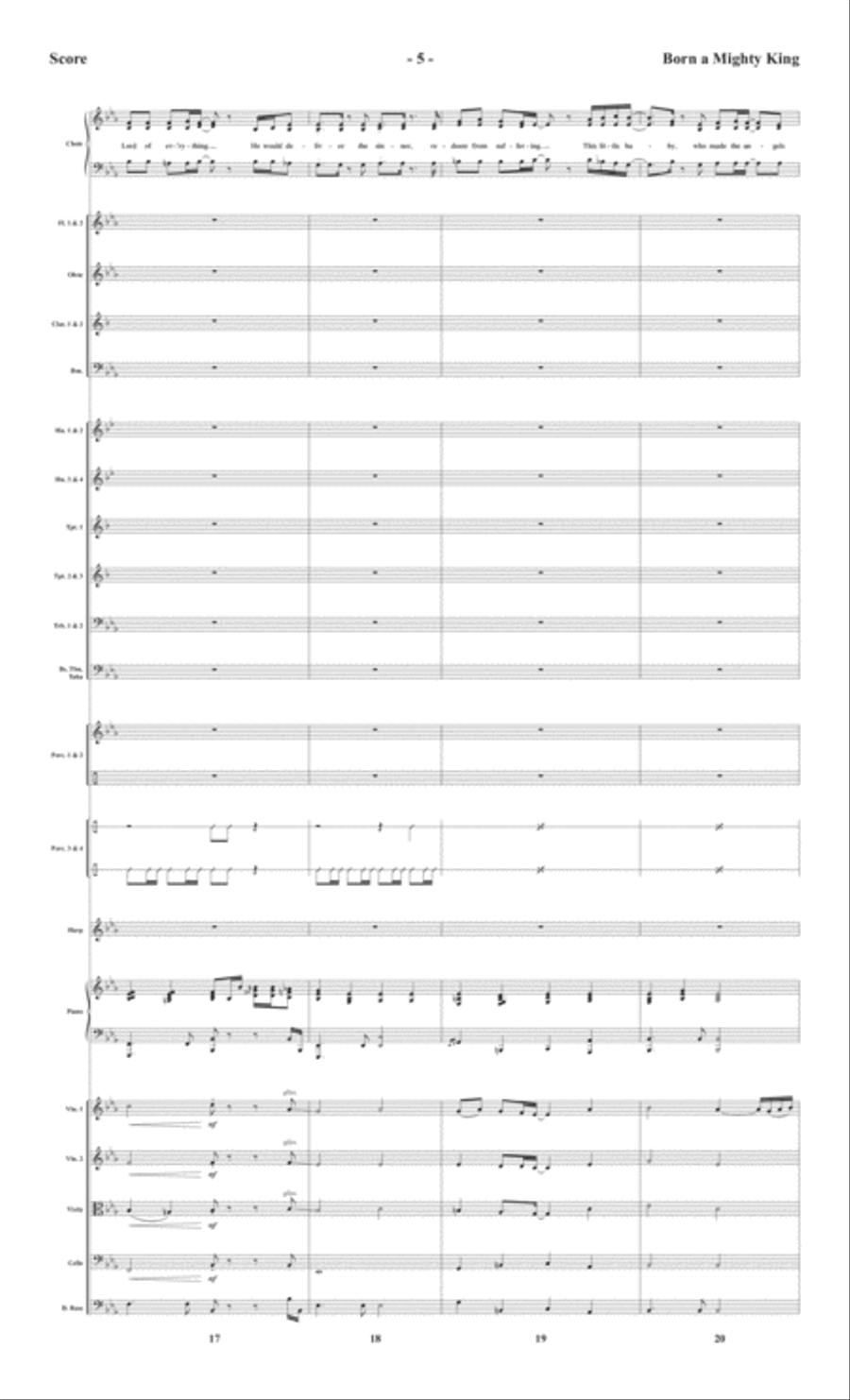 Born a Mighty King - Orchestral Score and CD with Printable Parts Choir scores gallery preview page 7