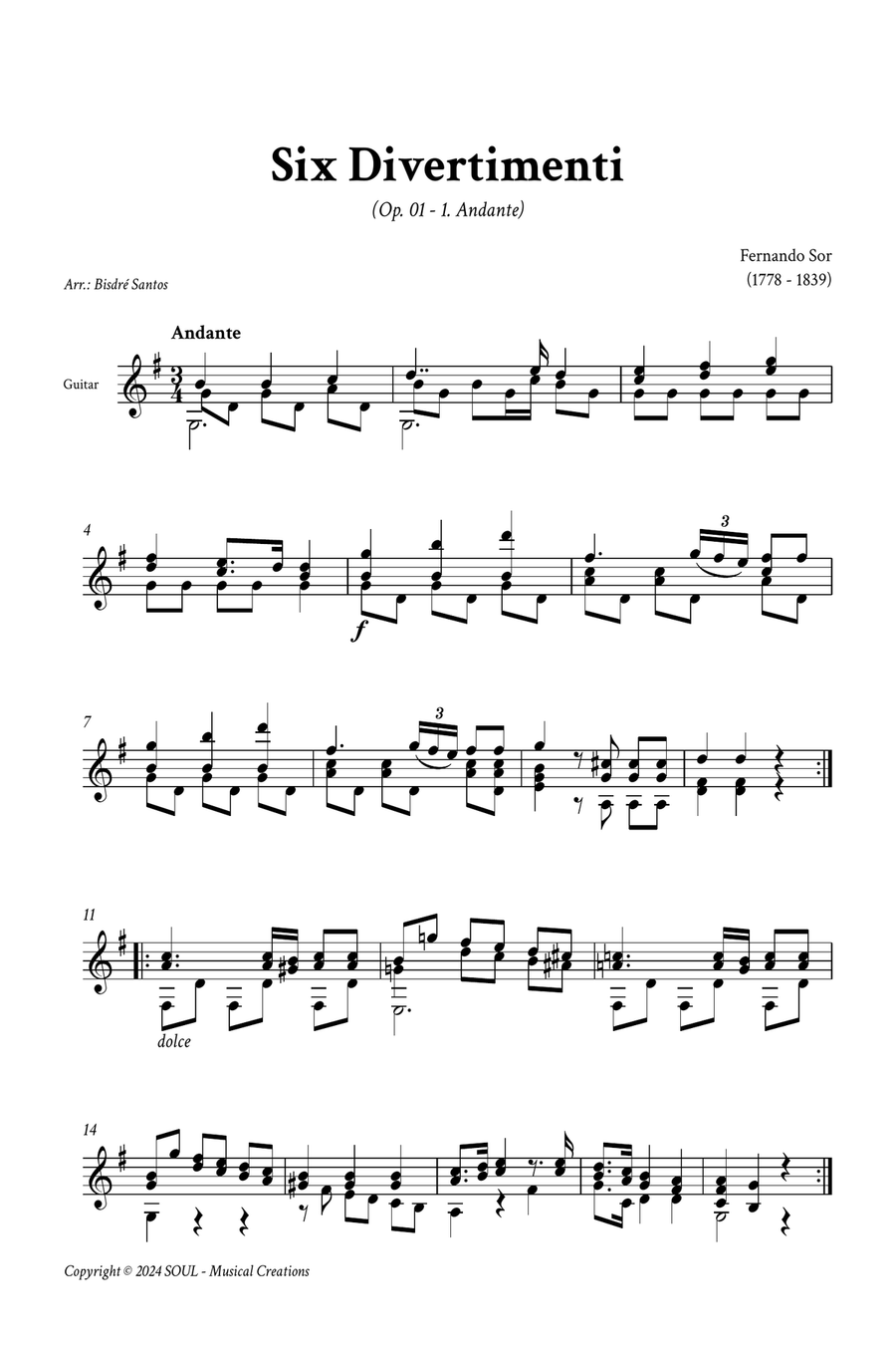 Six Divertimenti - Opus 01 Acoustic Guitar scores gallery preview page 2