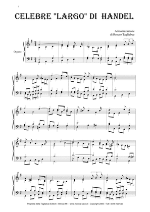 LARGO by Handel - (From Op. Xerxes; HWV 40) - Arr. for Organ