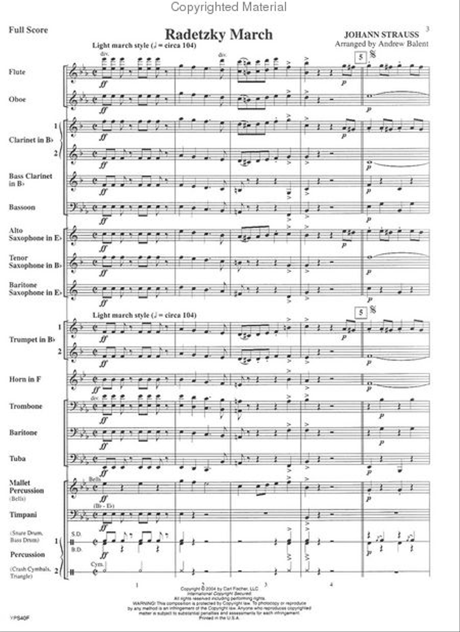 Radetzky March Radetzky March Concert Band scores gallery preview page 2