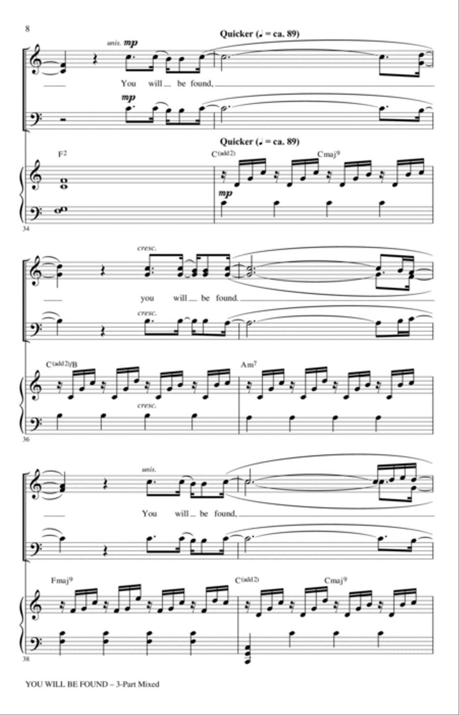 You Will Be Found (from Dear Evan Hansen) (arr. Audrey Snyder) 3-Part scores gallery preview page 6