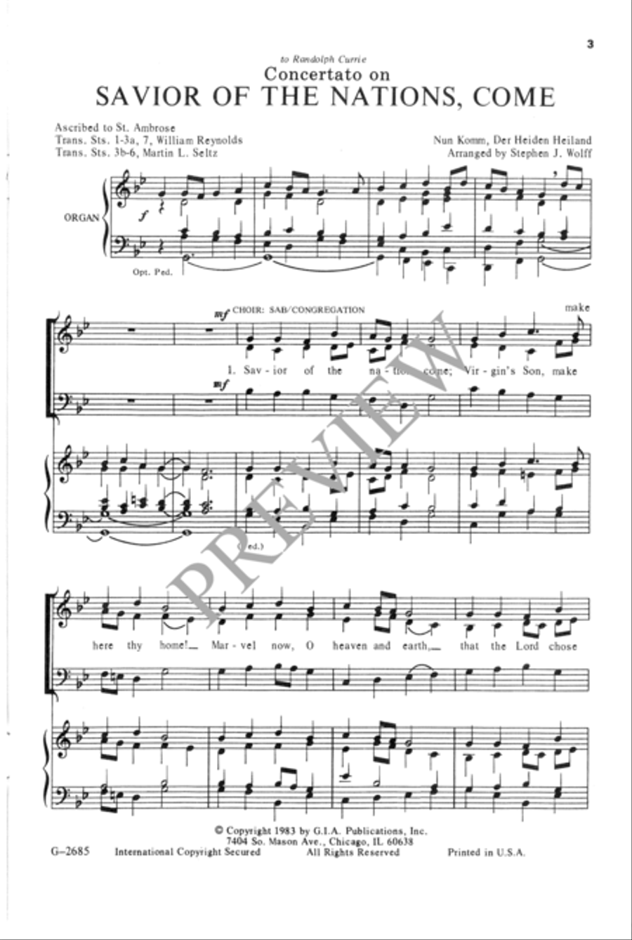 Savior of the Nations, Come 3-Part scores gallery preview page 4