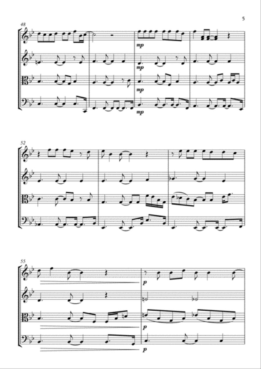 Make You Feel My Love String Quartet scores gallery preview page 6