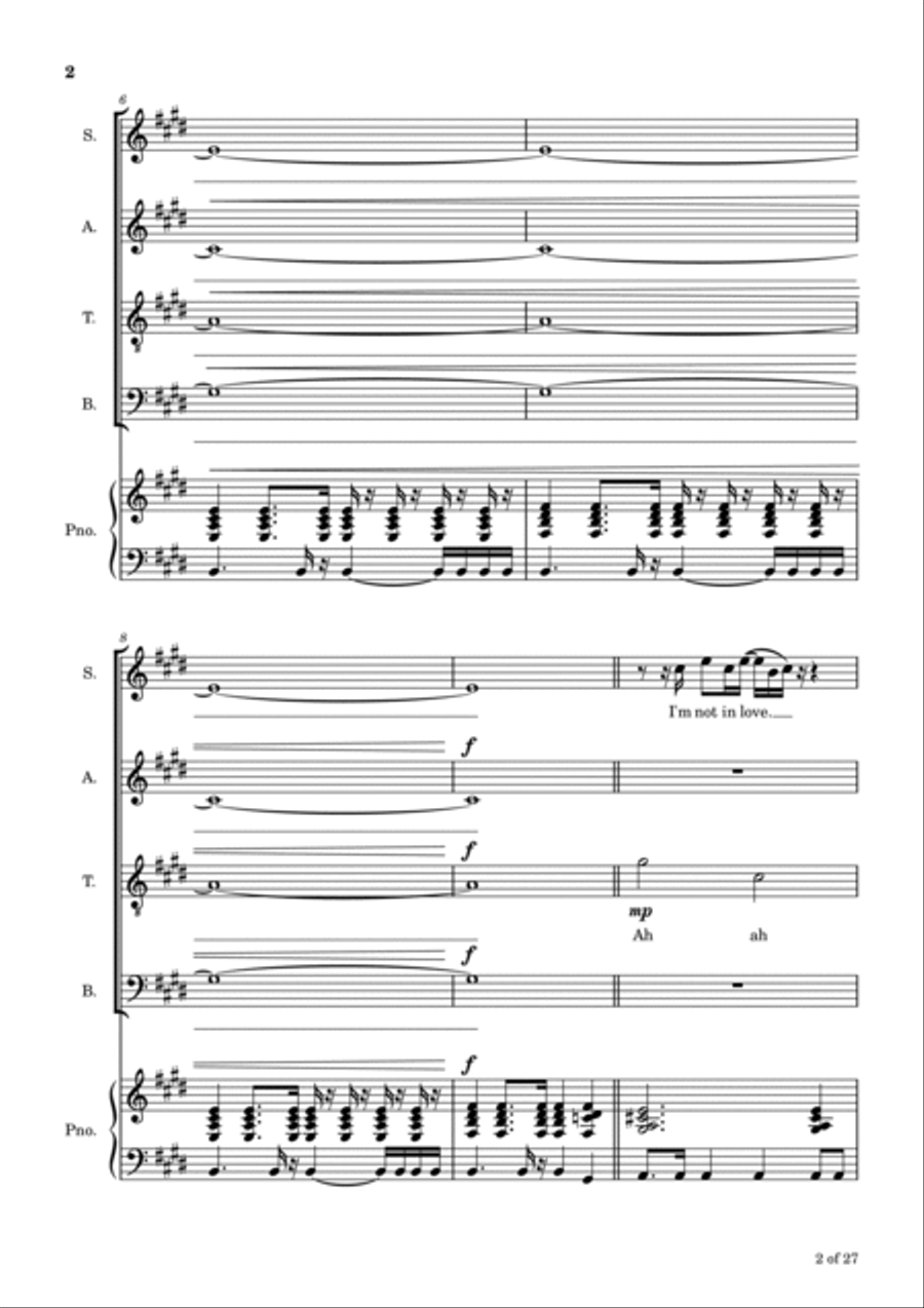 I'm Not In Love 4-Part scores gallery preview page 3