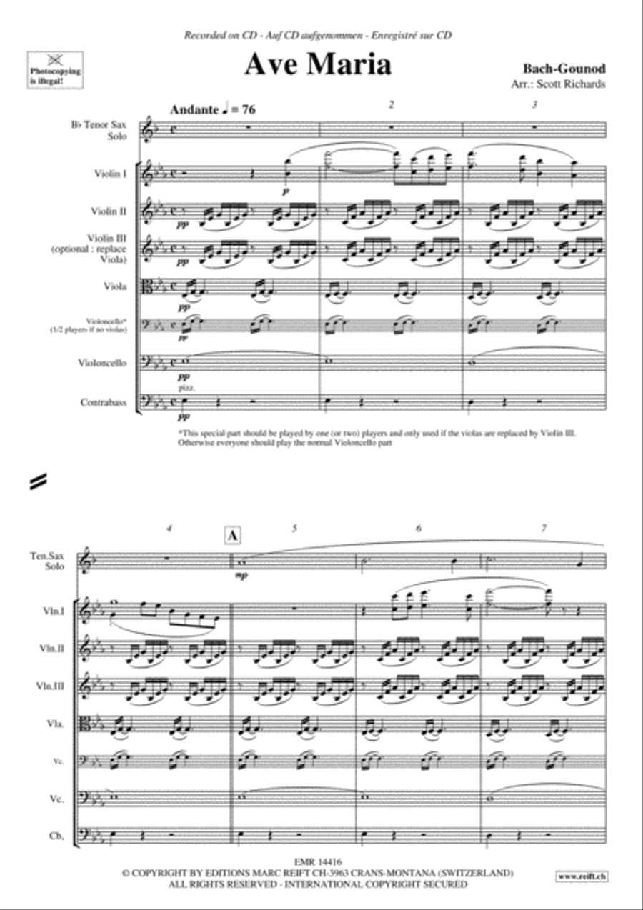 Ave Maria String Orchestra scores gallery preview page 3