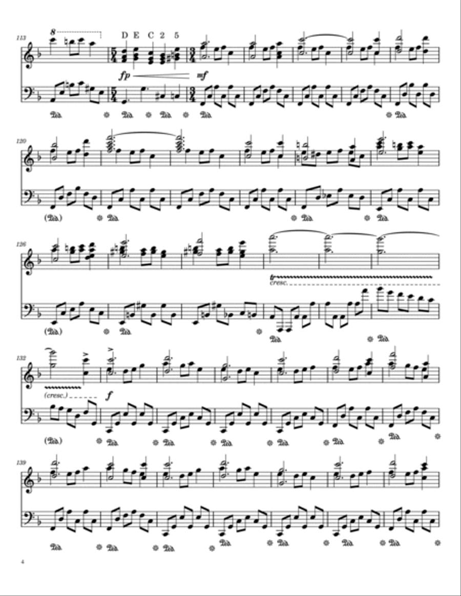 Carol of the Holy Night Piano Solo scores gallery preview page 4