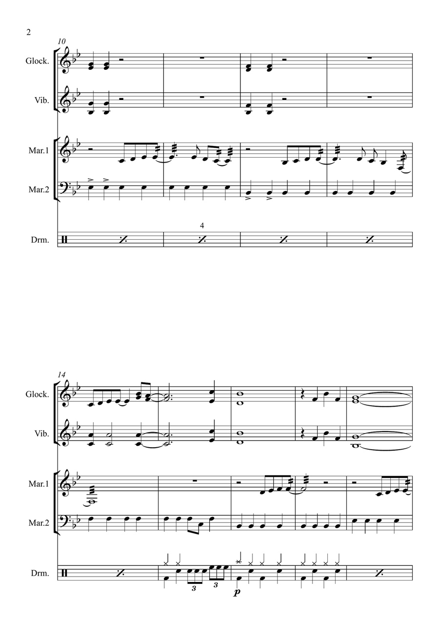 Sweet Caroline Sweet Caroline Percussion Ensemble scores gallery preview page 4
