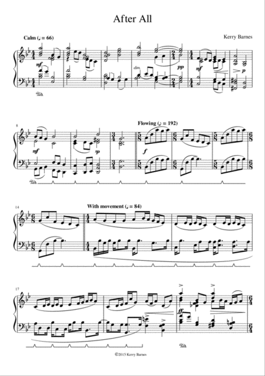 'After All' Piano Recital Piece ---- Beautifully Romantic and Powerful. Piano Solo scores gallery preview page 1