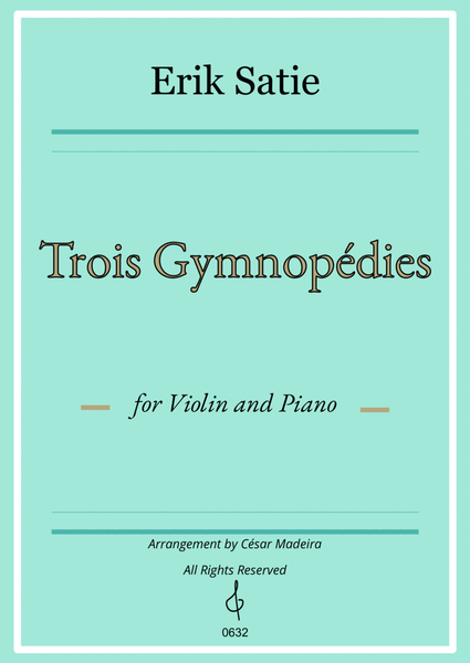 Three Gymnopedies by Satie - Violin and Piano (Full Score) image number null