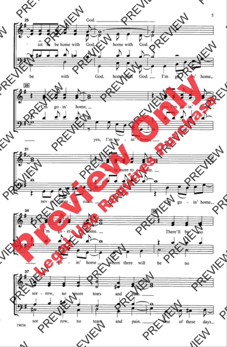 I'm Goin' Home 4-Part scores gallery preview page 5