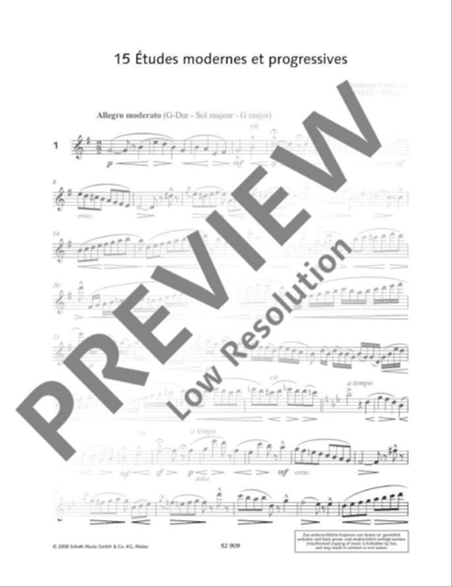 15 Etudes modernes et progressives