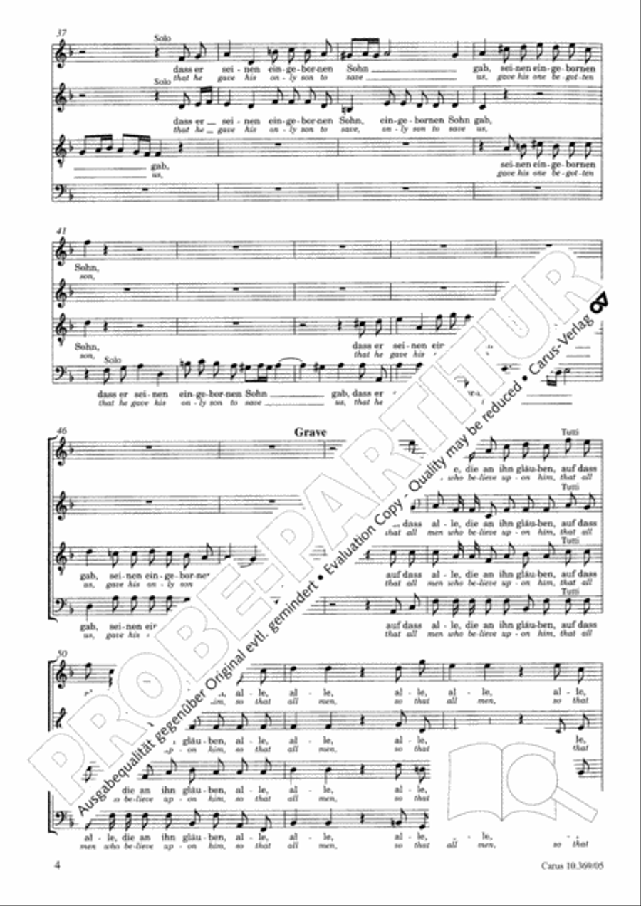 So greatly God esteemed the world (Also hat Gott die Welt geliebt) 4-Part scores gallery preview page 5