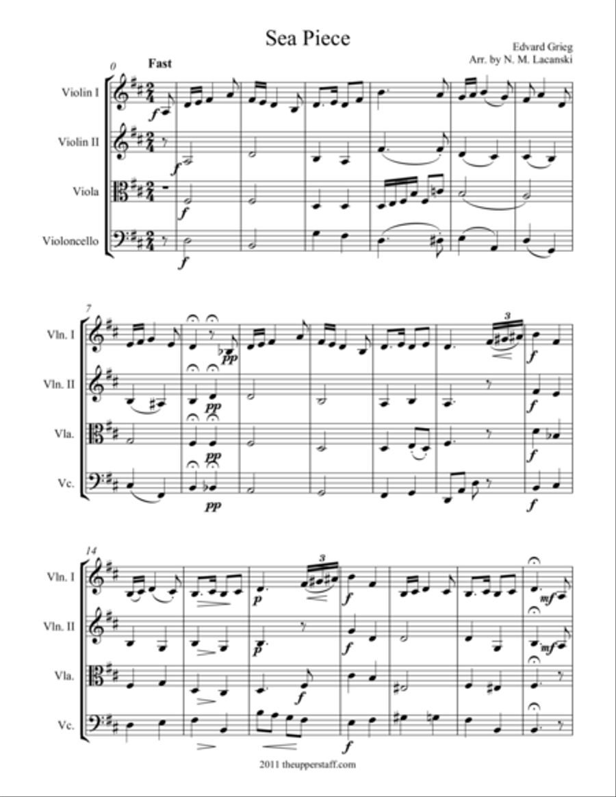 Sea Piece Sea Piece String Quartet scores gallery preview page 1