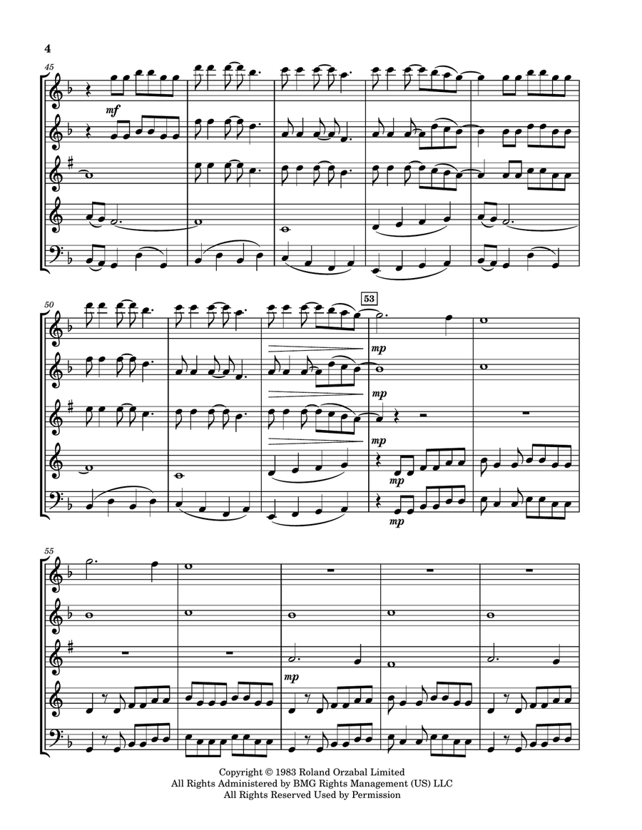 Mad World Woodwind Quintet scores gallery preview page 4