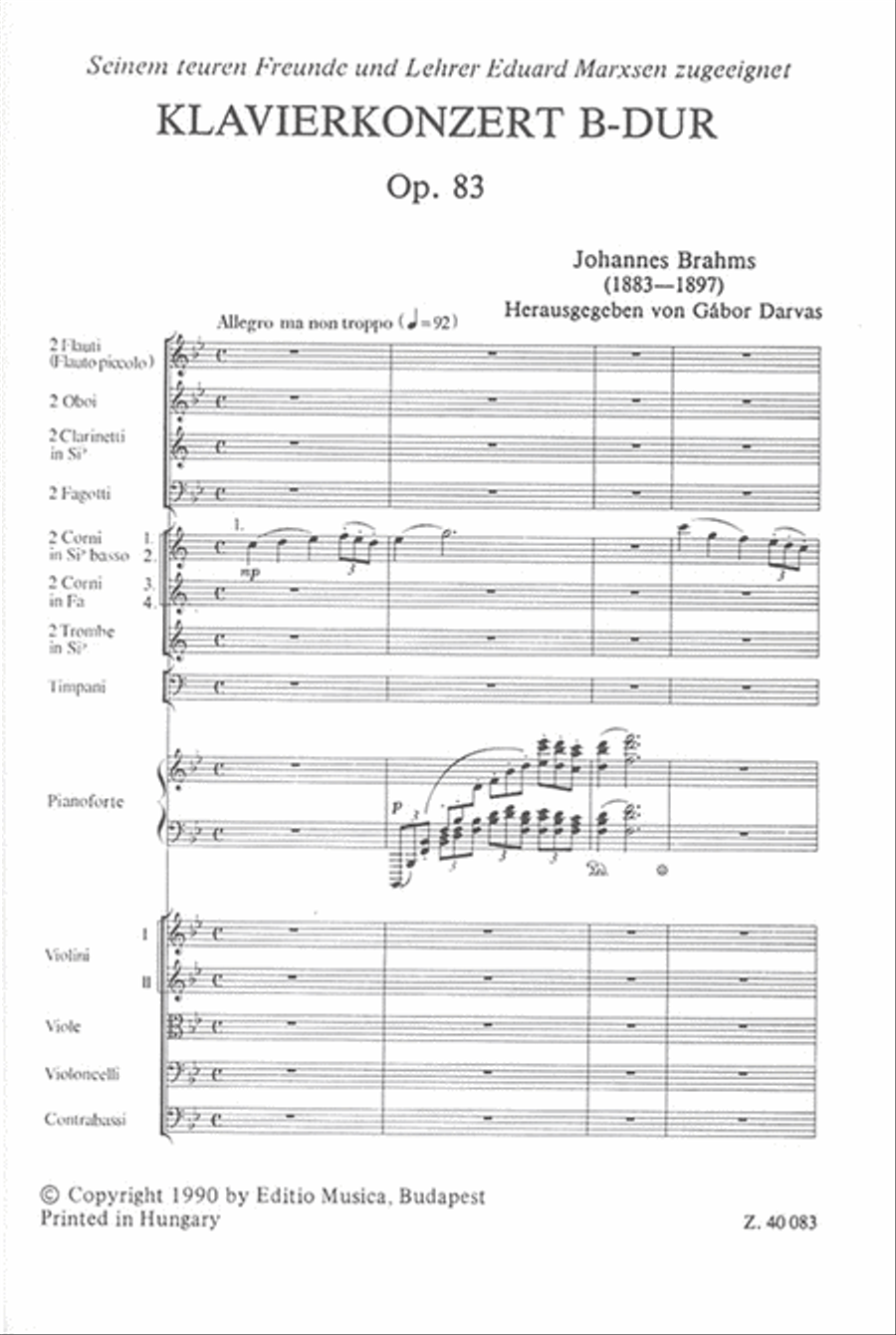 Klavierkonzert B-Dur op. 83 Orchestra scores gallery preview page 3