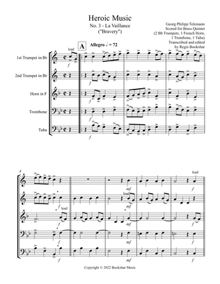Heroic Music - No. 3. La Vaillance (Bb) (Brass Quintet - 2 Trp, 1 Hrn, 1 Trb, 1 Tuba)