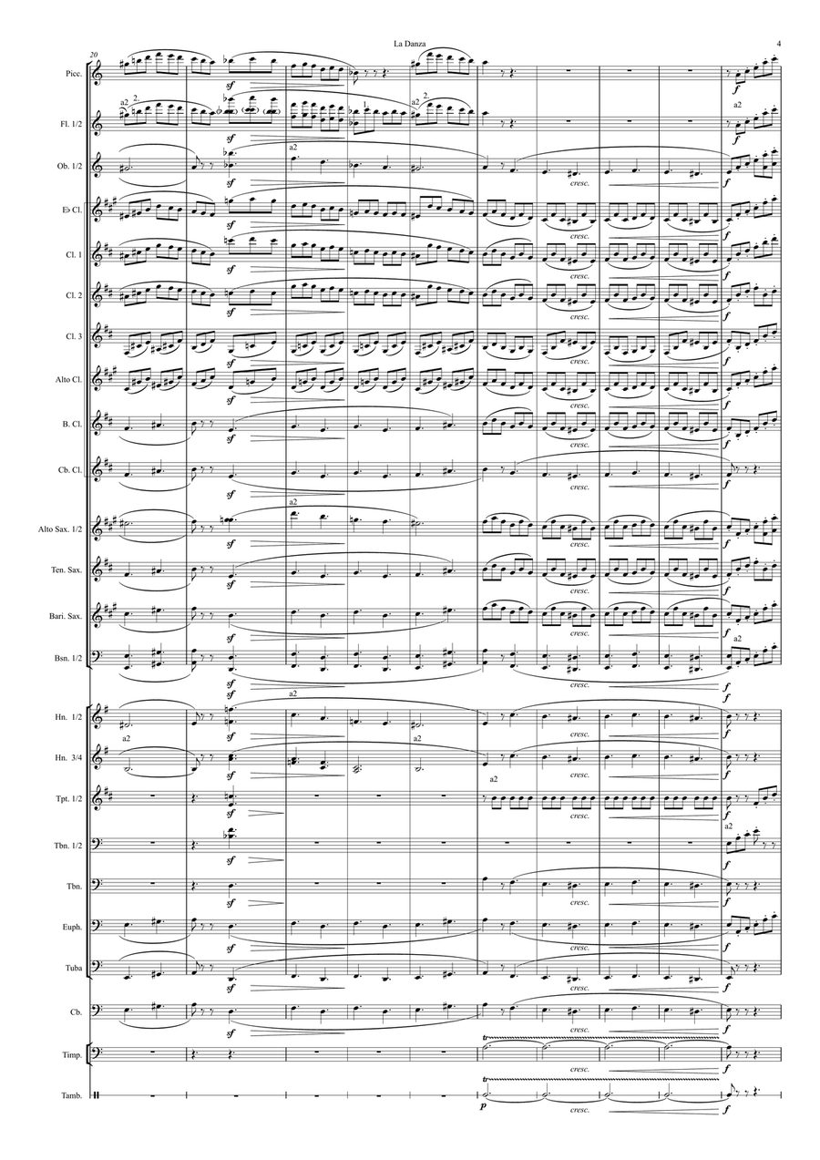 La Danza, Tarantella Napoletana VERSION in A-Minor Concert Band scores gallery preview page 5