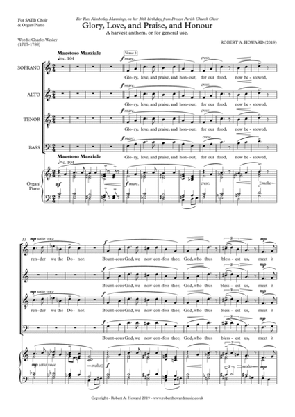 Glory, Love, and Praise, and Honour (SATB version) image number null
