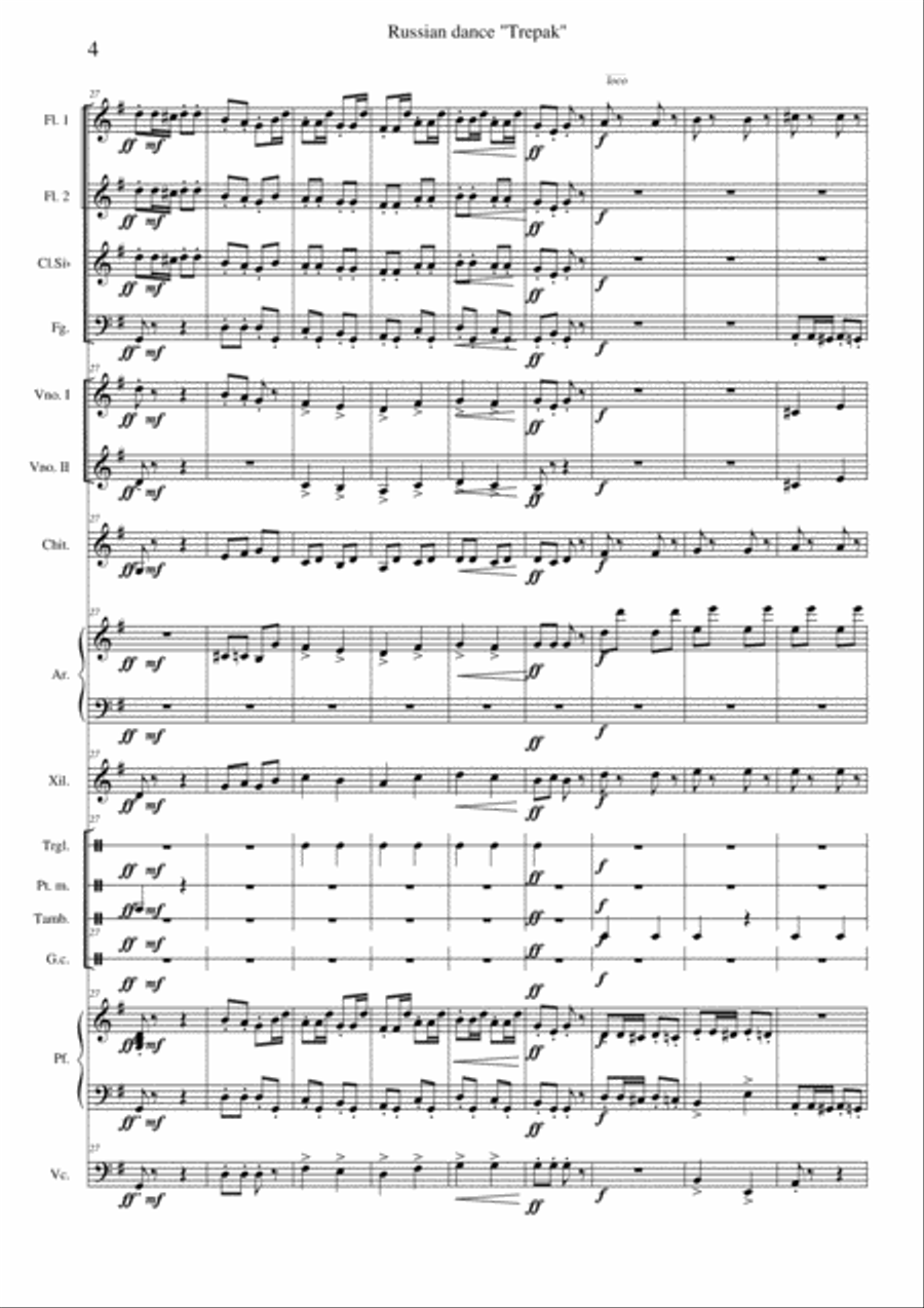 Trepak-Russian Dance from The Nutcraker Large Ensemble scores gallery preview page 5