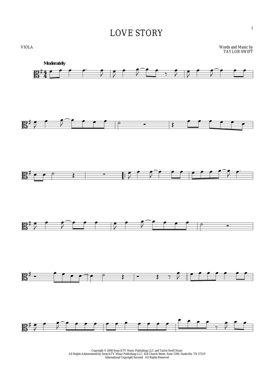Love Story Love Story Viola Solo scores gallery preview page 1