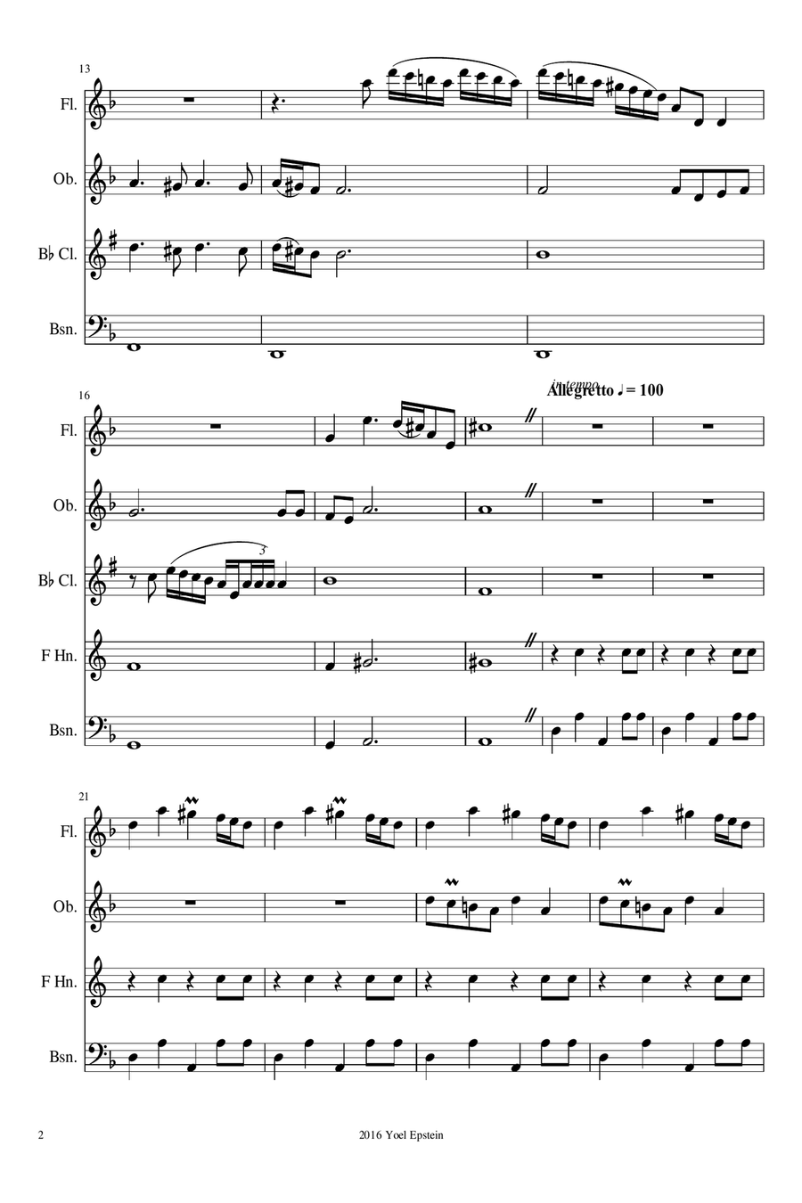 Hassidic Melodies for Wind Quintet Woodwind Quintet scores gallery preview page 4