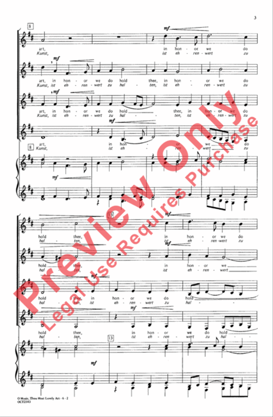 O Music, Thou Most Lovely Art Women's Choir scores gallery preview page 3