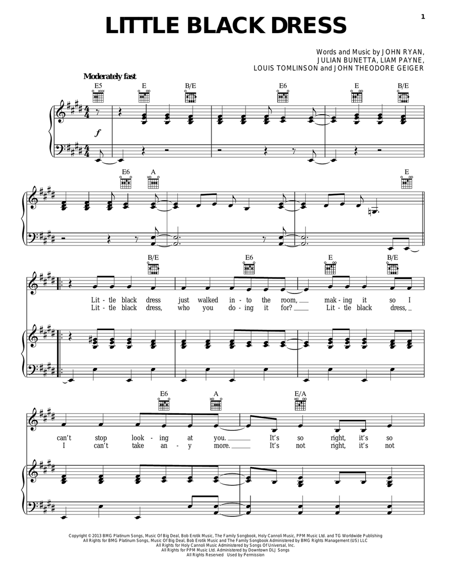 Little Black Dress Little Black Dress Acoustic Guitar scores gallery preview page 1