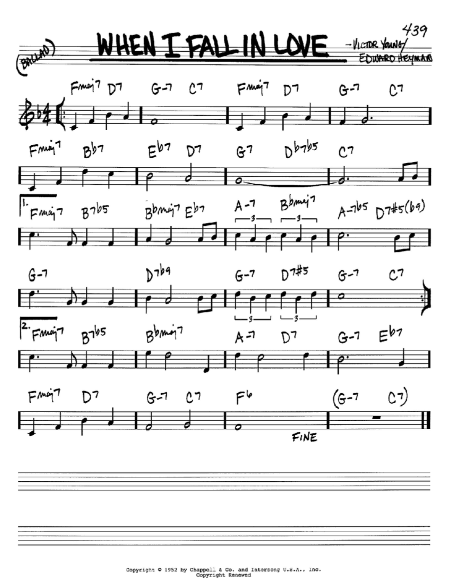 When I Fall In Love B-Flat Instrument scores gallery preview page 1