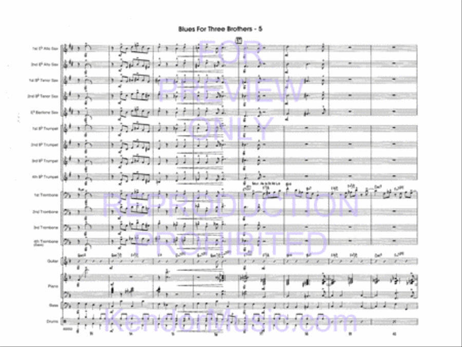 Blues For Three Brothers Jazz Ensemble scores gallery preview page 7