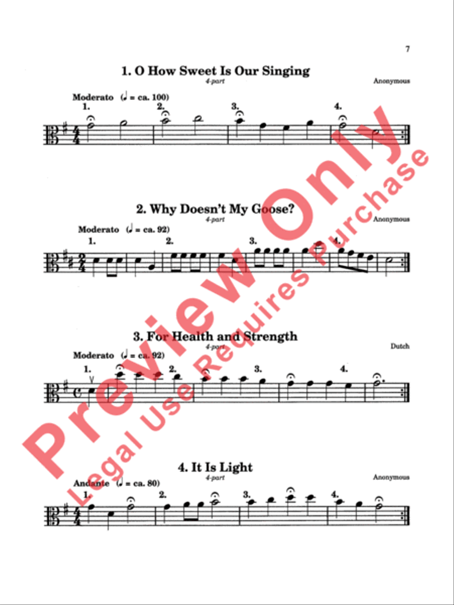 Rounds and Canons for Reading, Recreation and Performance Cello scores gallery preview page 10