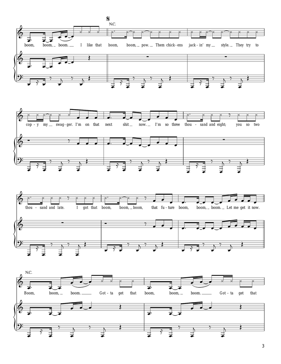 Boom Boom Pow Piano, Vocal, Guitar scores gallery preview page 3