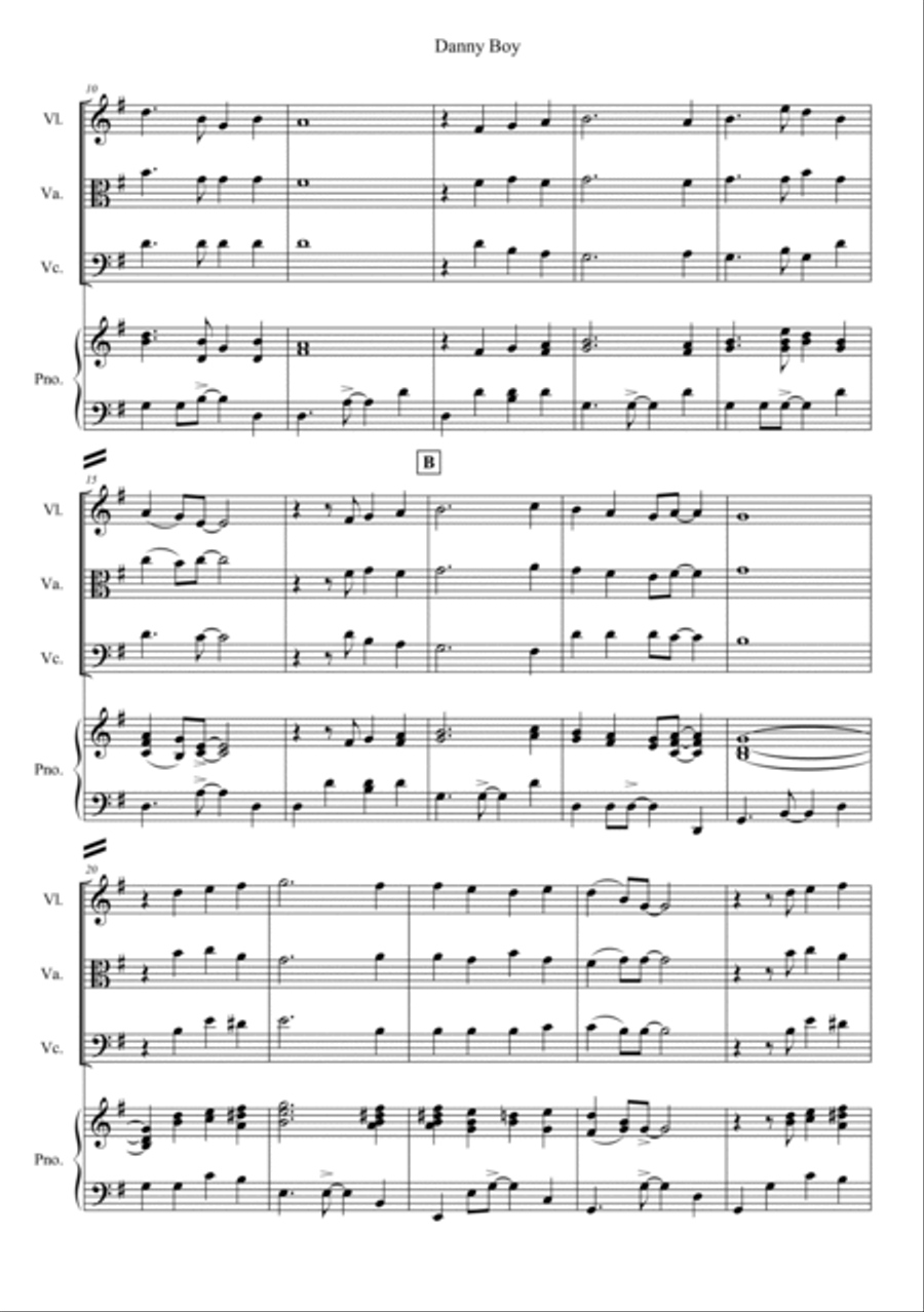 Danny Boy Danny Boy Piano Quartet scores gallery preview page 2
