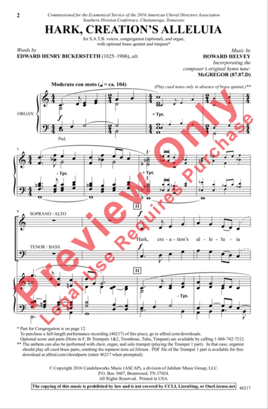 Hark, Creation's Alleluia 4-Part scores gallery preview page 2
