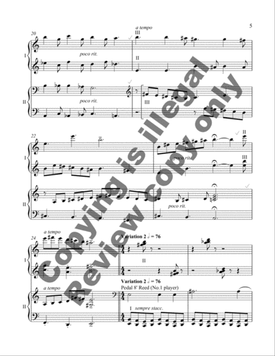 Variations on an Original Theme (Organ Duet) Organ scores gallery preview page 5