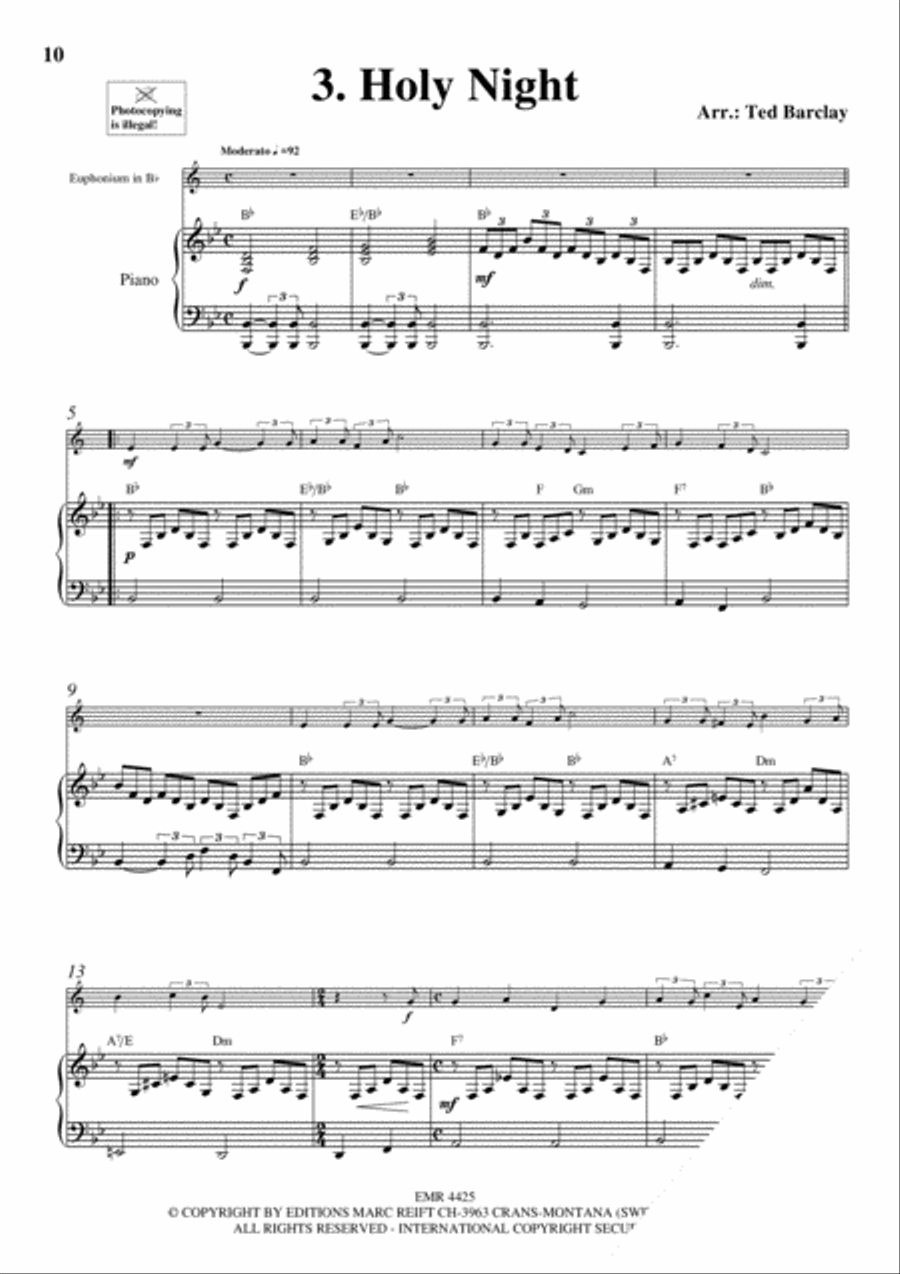 10 Easy Christmas Solos Euphonium scores gallery preview page 5